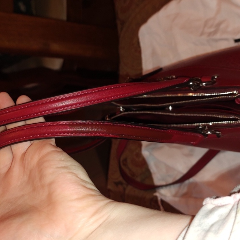 Coach Brooke Leather Suede Cherry crossbody satchel F31418. NWT - Picture 11 of 16
